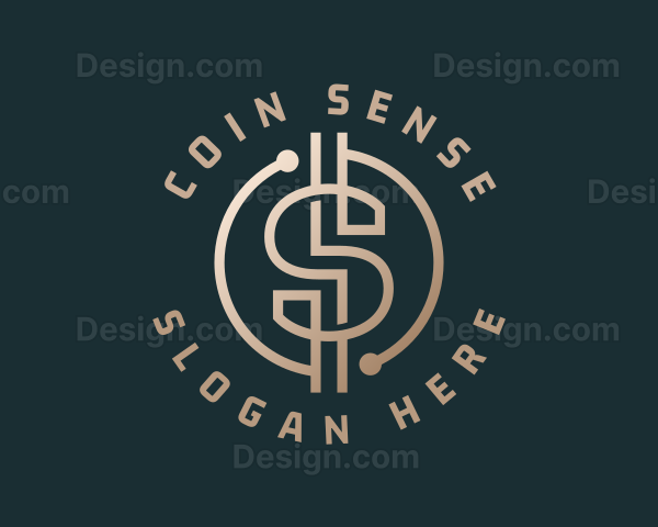 Digital Crypto Letter S Logo