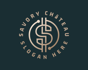 Digital Crypto Letter S logo design