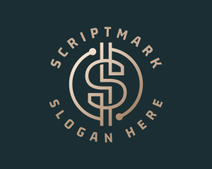 Digital Crypto Letter S logo design