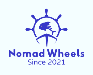 Fish Boat Wheel logo design