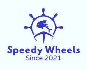 Fish Boat Wheel logo design