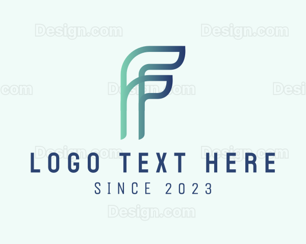 Modern 3D Cyber Letter F Logo