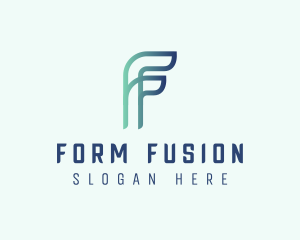 Modern 3D Cyber Letter F logo design