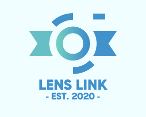 Blue Gradient Surveillance Lens logo design