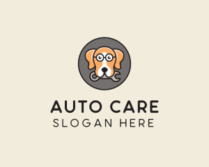 Dog Wrench Mechanic logo design