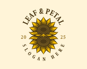 Sunflower Botanical Flower logo
