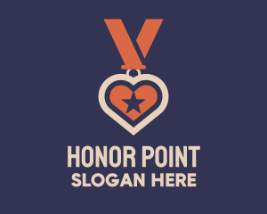 Star Heart Medal logo design