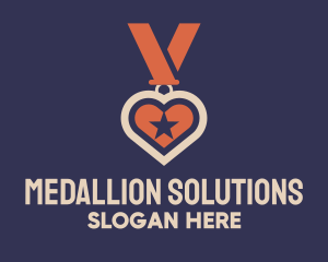 Star Heart Medal logo design