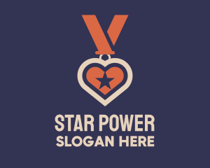 Star Heart Medal logo design