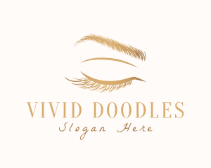 Feminine Eyebrow Eyelashes  logo design