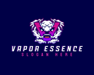 Smoke Vaping Letter V logo
