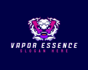 Smoke Vaping Letter V logo design