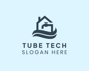 Home Faucet Wave Plumbing logo design