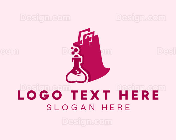 Perfume Bottle Shopping Bag Logo