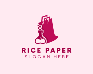 Perfume Bottle Shopping Bag  Logo