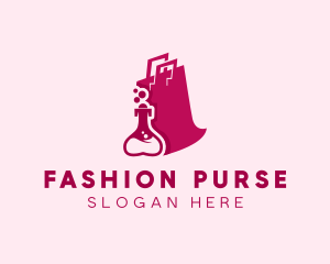 Perfume Bottle Shopping Bag  logo design