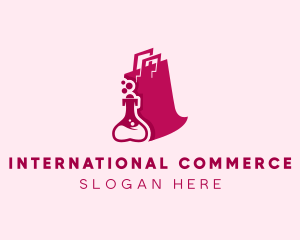 Perfume Bottle Shopping Bag  logo design