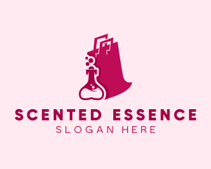 Perfume Bottle Shopping Bag  logo design