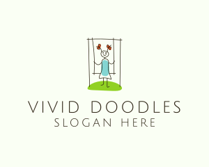 Children Playground Drawing logo design