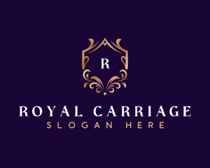 Decorative Crown Shield logo design