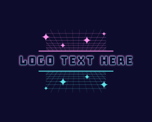 Retro Cyber Grid Sparkle logo