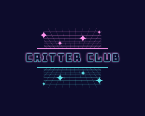 Retro Cyber Grid Sparkle logo design