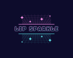 Retro Cyber Grid Sparkle logo design