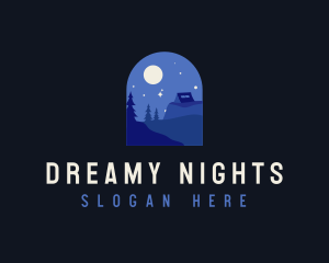 Night Camping Scene logo design