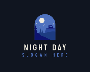 Night Camping Scene logo design