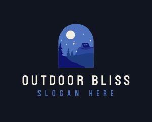 Night Camping Scene logo design