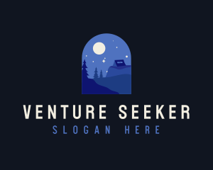 Night Camping Scene logo design