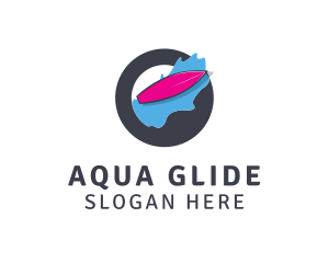Pink Surfboard Wave logo