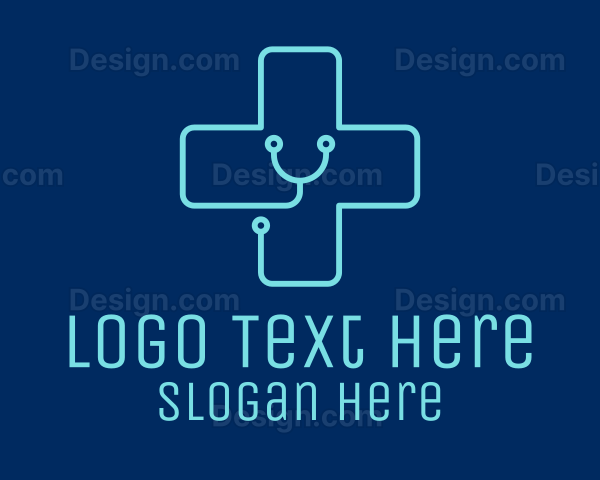 Medical Cross Stethoscope Logo