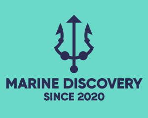 Blue Marine Trident logo design