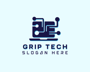 Tech Computer Microchip logo design