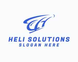 Blue Helicopter Letter H logo