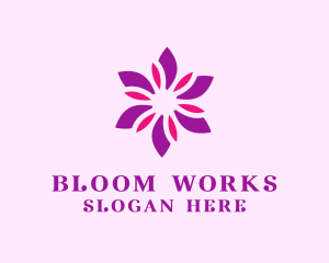 Purple Flower Petals logo design