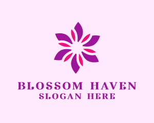 Purple Flower Petals logo design