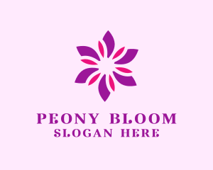 Blooming Purple Flower logo design
