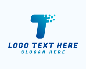 Tech Pixel Letter T logo