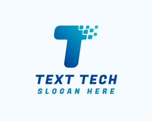 Tech Pixel Letter T logo design