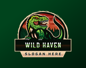 Wild Tyrannosaurus Dinosaur logo design