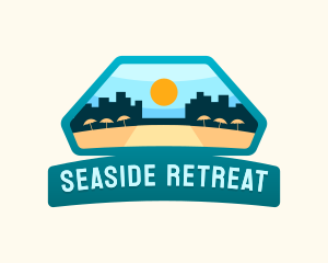 Beach Resort Seaside Getaway logo design