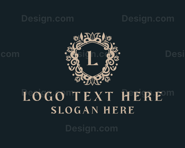 Luxury Floral Shield Ornament Logo