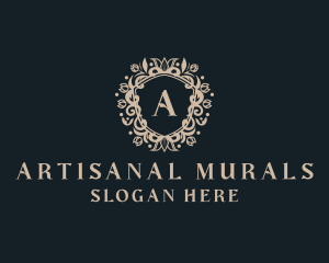 Luxury Floral Shield Ornament logo design