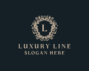 Luxury Floral Shield Ornament logo design