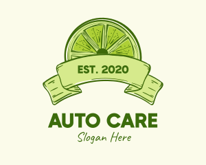 Rustic Green Lime Slice logo design