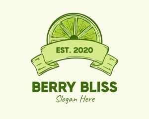 Rustic Green Lime Slice logo design