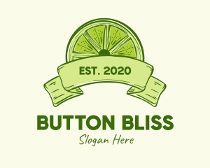 Rustic Green Lime Slice logo design