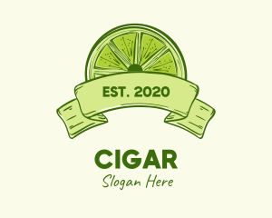 Rustic Green Lime Slice logo design